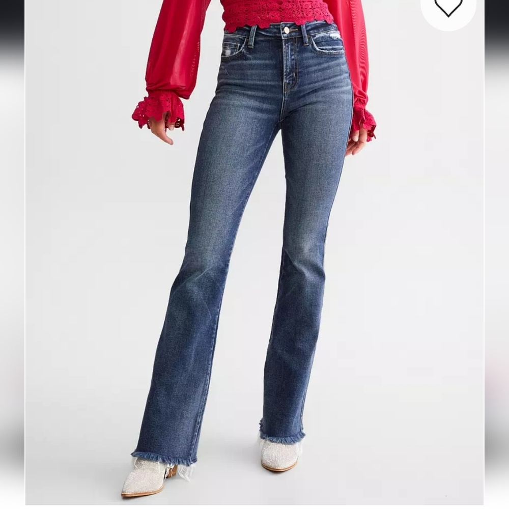 Flying Monkey High Rise Flare Stetch Jeans Long Inseam
